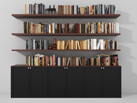  复古书架3d模型 