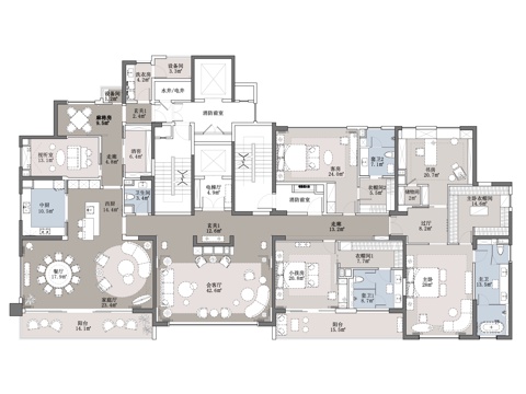 武汉天地云廷私宅 样板间 最新全套施工图 效果图合集cad施工图