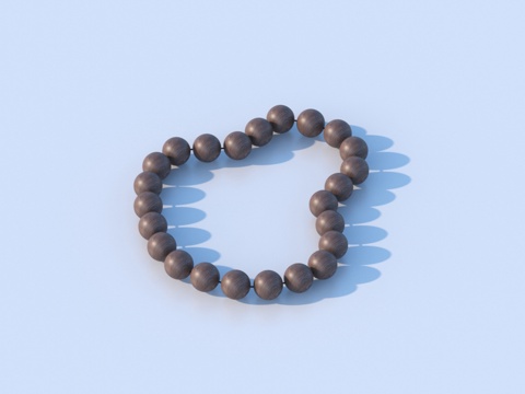  手串 木珠 佛珠 小品3d模型 