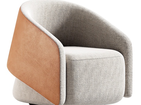  现代意式布艺皮革沙发椅3d模型 