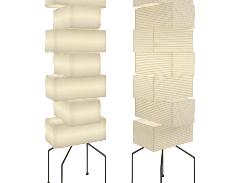  新中式侘寂布艺落地灯3d模型 