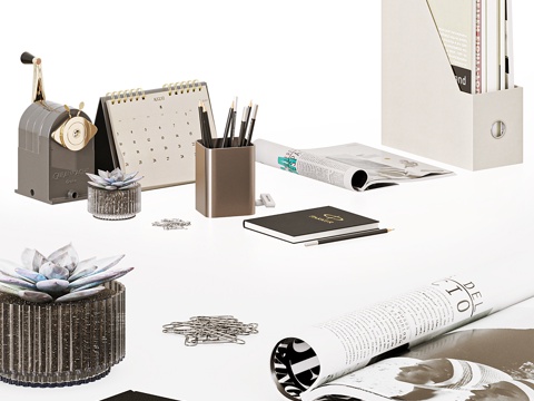  现代办公用品3d模型 