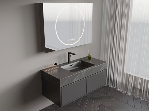 现代意式浴室柜su模型