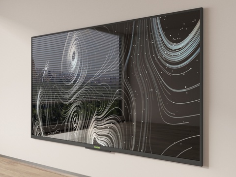  现代智能电视 壁挂电视 大屏电视su模型 