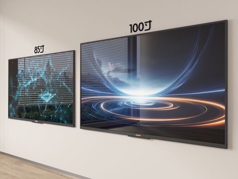  现代智能电视 壁挂电视 大屏电视3d模型 