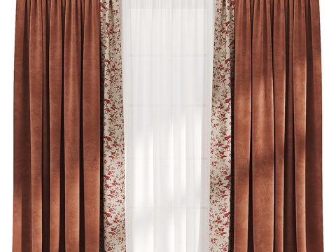  现代窗帘3d模型 