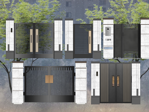 草坪灯 造景 水池 室内造景 庭院门 庭院灯 室内景观 露台su模型