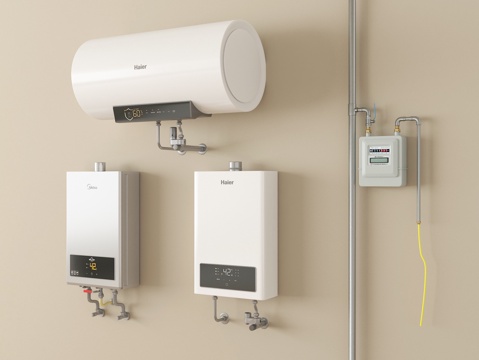  现代热水器 燃气热水器 电热水器3d模型 