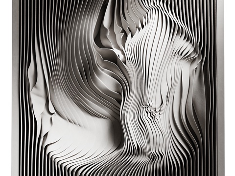  现代极简艺术墙饰 装饰板3d模型 