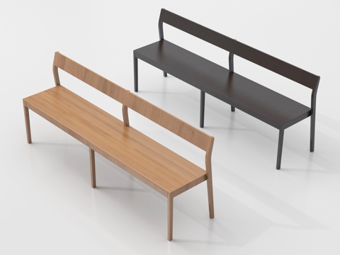  现代公共座椅 休闲长椅su模型 