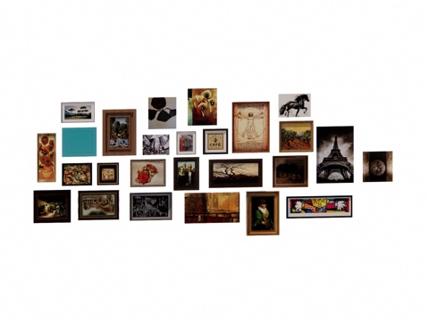 陈设饰品 挂画 工装 室内小品 小品 陈设 挂件su模型