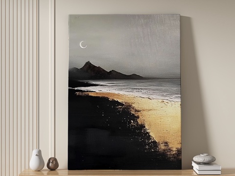  现代，轻奢，侘寂，肌理，装饰画3d模型 