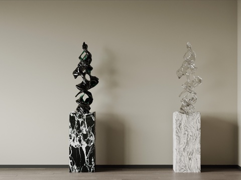  现代雕塑 摆件装饰su模型 