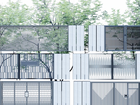 草坪灯 造景 水池 室内造景 庭院门 庭院灯 室内景观 露台su模型