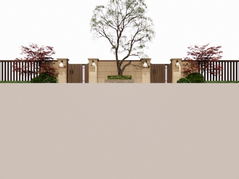 草坪灯 造景 水池 室内造景 庭院门 庭院灯 室内景观 露台su模型