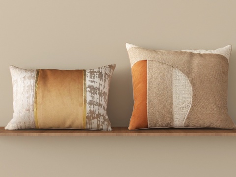 现代抱枕 靠枕 靠垫su模型