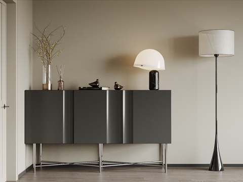  现代玄关柜 边柜su模型 