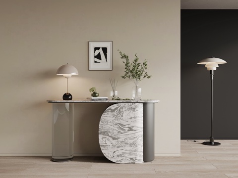  现代端景台 玄关柜3d模型 