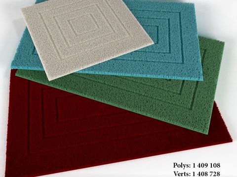  现代地毯 方形地毯 地毯3d模型 