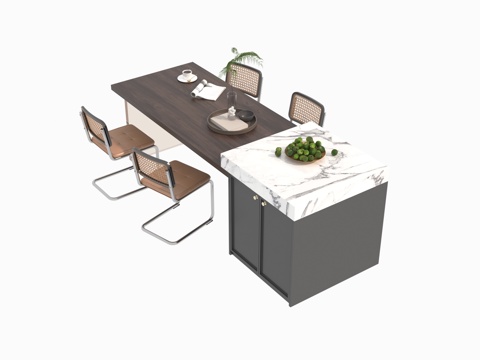  现代岛台3d模型 