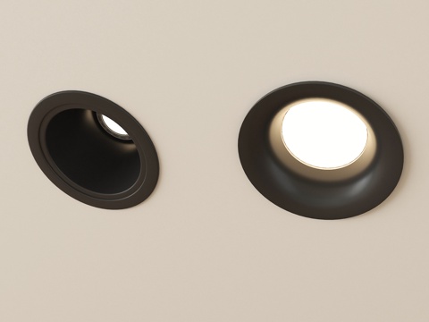  现代筒灯射灯 嵌入式射灯3d模型 