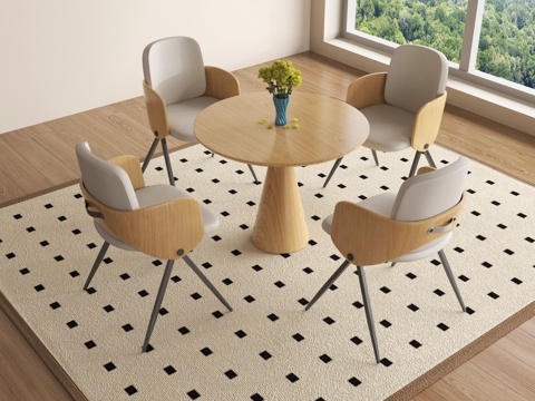 现代洽谈桌椅 休闲桌椅su模型