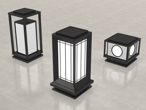 草坪灯 景观灯 太阳能灯 地灯su模型