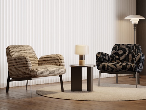  现代沙发椅 休闲椅su模型 