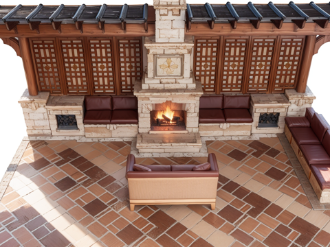 壁炉su模型