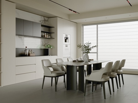 现代餐厅su模型