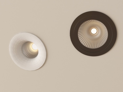  现代筒灯射灯 嵌入式射灯 牛角灯3d模型 