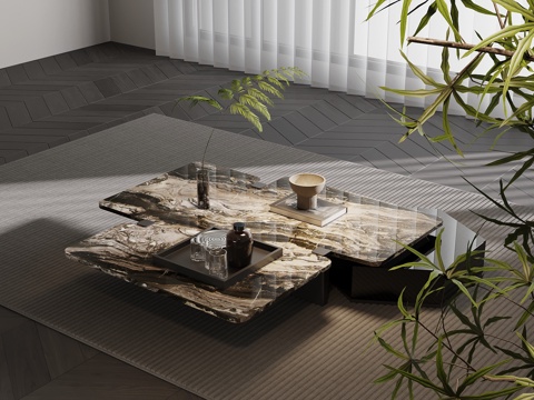  现代意式茶几3d模型 