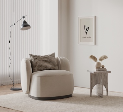 现代单人沙发 休闲沙发su模型