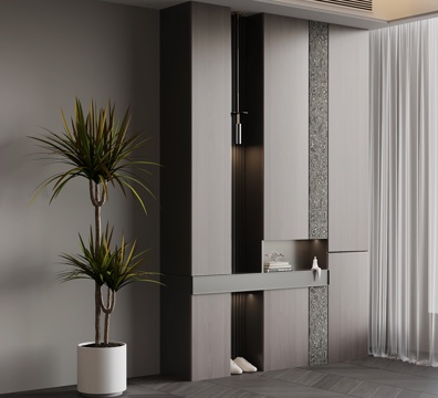 现代意式鞋柜 玄关柜su模型