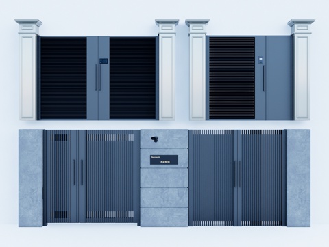 草坪灯 造景 水池 室内造景 庭院门 庭院灯 室内景观 露台su模型