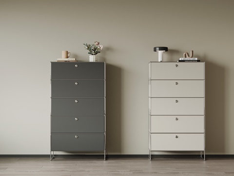 现代斗柜 五斗柜su模型