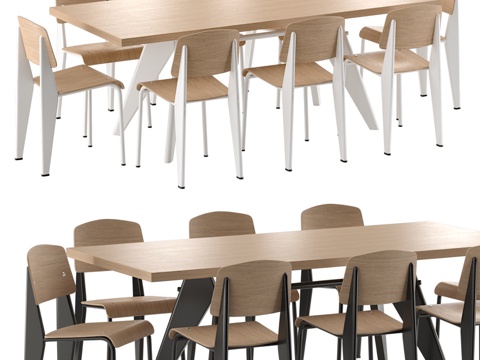  现代餐桌椅3d模型 