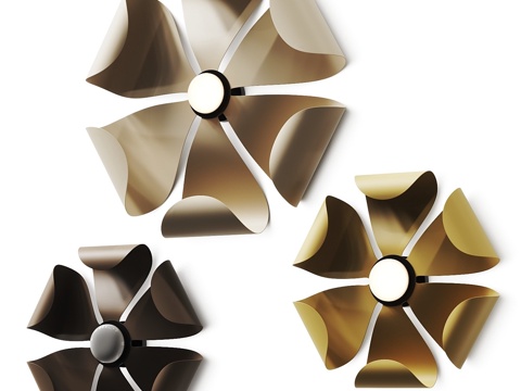  现代轻奢金属装饰壁灯3d模型 