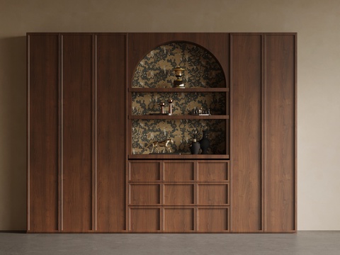  法式中古风书柜 置物柜3d模型 