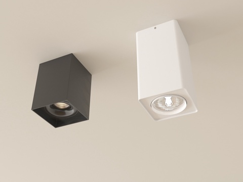 现代筒灯射灯 明装筒灯射灯su模型