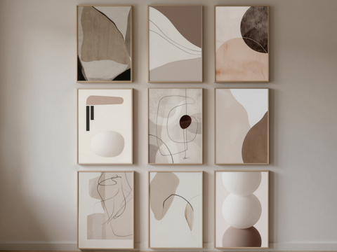  现代抽象个性装饰画su模型 