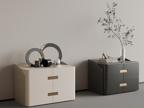  现代床头柜3d模型 