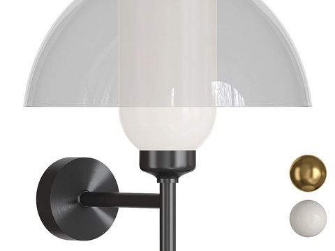  新中式轻奢玻璃装饰壁灯3d模型 