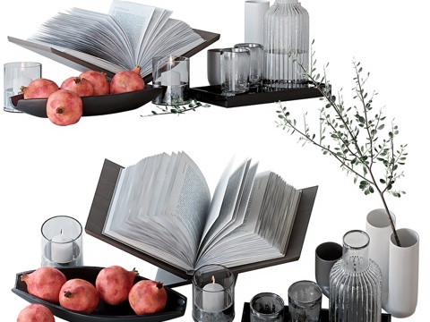  软装陈设 饰品摆件 饰品摆件组合3d模型 