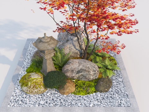  新中式禅意小品3d模型 