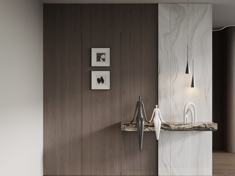  意式玄关 入户装饰隔断3d模型 