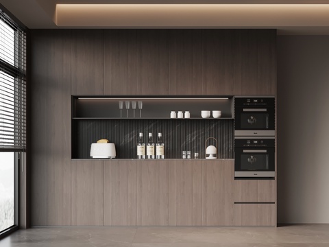 现代餐边柜 橱柜su模型