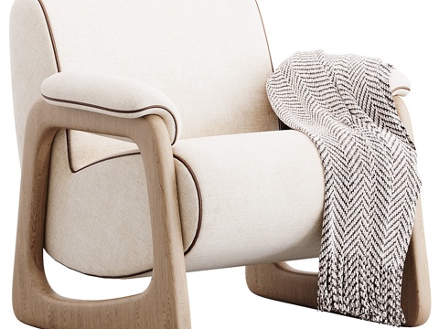  新中式扶手椅3d模型 