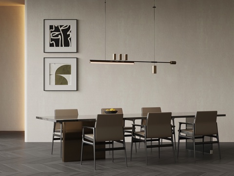  现代意式餐桌椅3d模型 