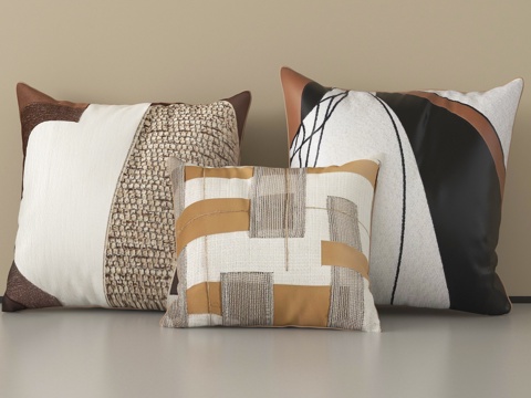  现代抱枕 靠枕 靠垫3d模型 